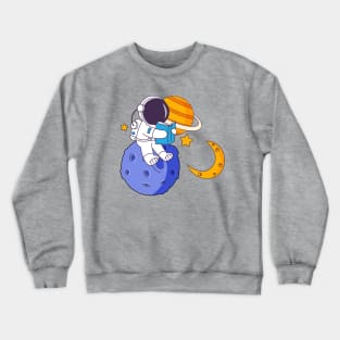 The  astronaut collection reading on the planet Crewneck Sweatshirt